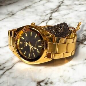 NOS Philip Persio 5 Watch Mens Stainless Steel Gold Tone Quartz NO BOX